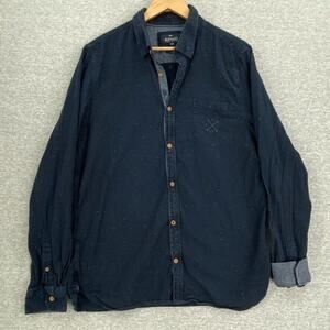 Buffalo David Bitton Shirt Mens Extra Large Blue Button Up Long Sleeve Casual